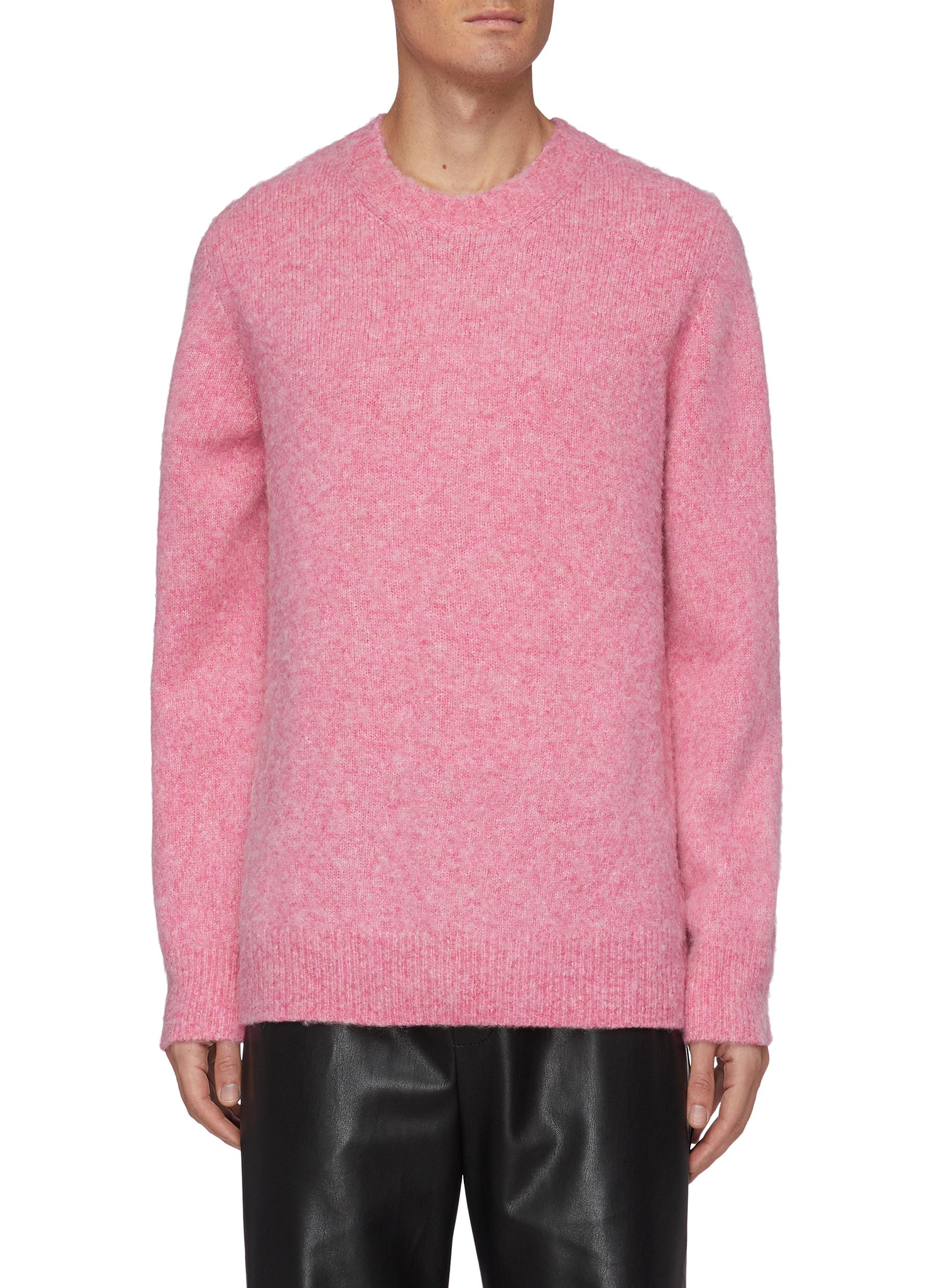 Helmut Lang Brushed Crewneck Sweater In Disco Pink