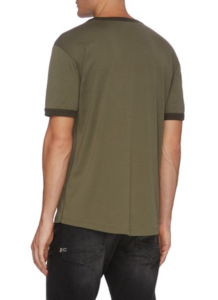 Back View - Click To Enlarge - HELMUT LANG - Logo Cotton Ringer T-Shirt