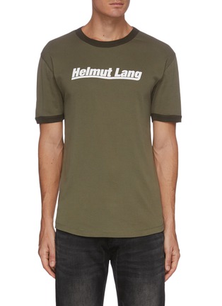 Main View - Click To Enlarge - HELMUT LANG - Logo Cotton Ringer T-Shirt