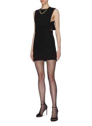Figure View - Click To Enlarge - SAINT LAURENT - Back bow sleeveless mini dress
