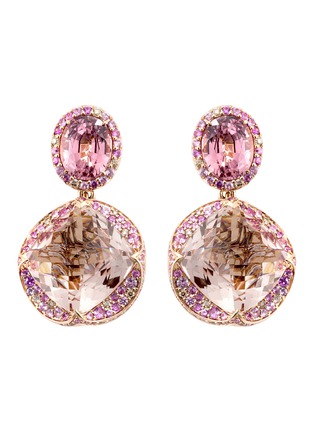 Main View - Click To Enlarge - JOHN HARDY - 'Cinta' diamond sapphire spinel morganite 18k rose gold earrings