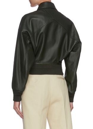 Back View - Click To Enlarge - BOTTEGA VENETA - Crop lambskin leather jacket