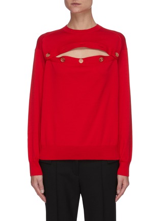 Main View - Click To Enlarge - BOTTEGA VENETA - Horizontal Button Front Wool Sweater