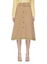 Main View - Click To Enlarge - BOTTEGA VENETA - Belted Contrast Trim Cotton Midi Skirt