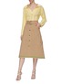 Figure View - Click To Enlarge - BOTTEGA VENETA - Belted Contrast Trim Cotton Midi Skirt