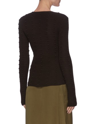 Back View - Click To Enlarge - BOTTEGA VENETA - Pom slim fit mesh sweater