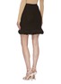 Back View - Click To Enlarge - BOTTEGA VENETA - Pompom Embellished Tassel Fringe Cotton Mesh Mini Skirt