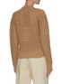 Back View - Click To Enlarge - BOTTEGA VENETA - High V-neck Open Mesh Wool Blend Sweater