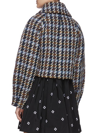 Back View - Click To Enlarge - MING MA - Bubble sleeve houndstooth jacket