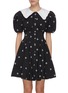Main View - Click To Enlarge - MING MA - Floral embroidered puff sleeve dress