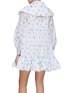 Back View - Click To Enlarge - MING MA - Floral embroidered ruffle oversize shirt dress