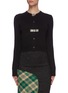 Main View - Click To Enlarge - MIU MIU - Jewelled brooch embellished cashmere cardigan