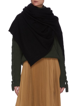Figure View - Click To Enlarge - JOVENS - Basket Cashmere Knit Shawl