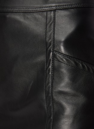 Detail View - Click To Enlarge - SAINT LAURENT - Texture stitch lambskin leather mini skirt