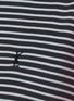  - SAINT LAURENT - Horizontal stripe monogram embroidered T-shirt