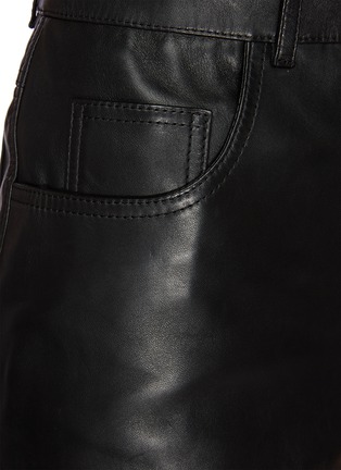  - SAINT LAURENT - Leather mini shorts