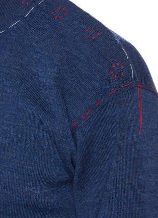  - MAISON MARGIELA - Contrast topstitch rib knit sweater
