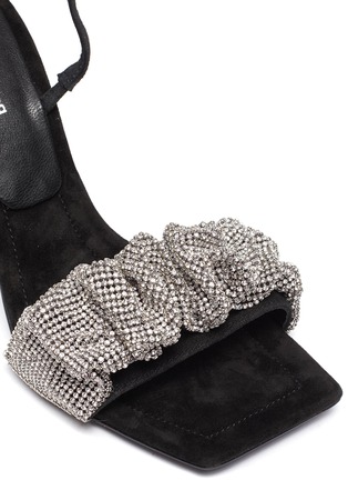 Detail View - Click To Enlarge - ALEXANDER WANG - JULIE' Crystal Embellished Ruch Strap Stiletto Sandals