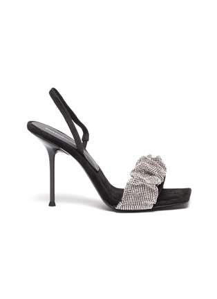 Main View - Click To Enlarge - ALEXANDER WANG - JULIE' Crystal Embellished Ruch Strap Stiletto Sandals