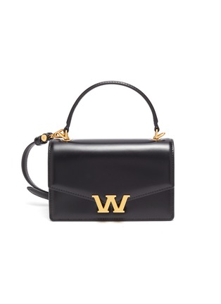 Main View - Click To Enlarge - ALEXANDER WANG - 'W Legacy' Logo Plaque Leather Flap Satchel