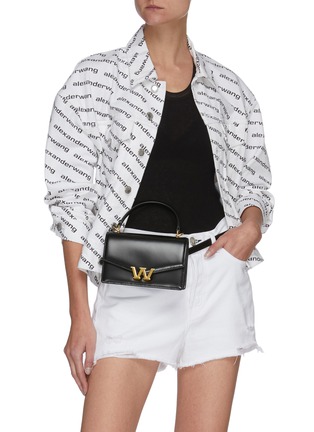 Figure View - Click To Enlarge - ALEXANDER WANG - 'W Legacy' Logo Plaque Leather Flap Satchel