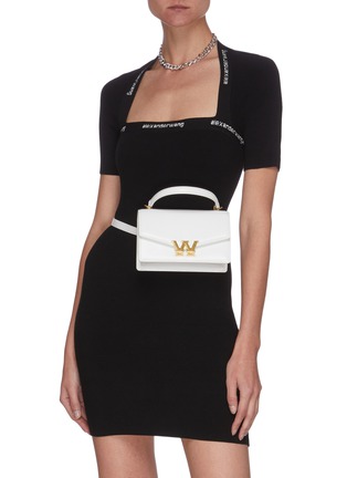 Back View - Click To Enlarge - ALEXANDER WANG - 'W Legacy' metal buckle leather top handle transformer bag