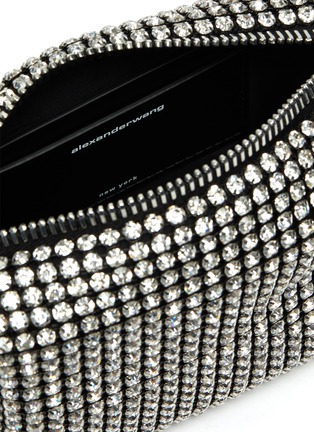 Detail View - Click To Enlarge - ALEXANDER WANG - HEIRESS' Rhinestone Embellished Pouch Logo Top Handle Bag