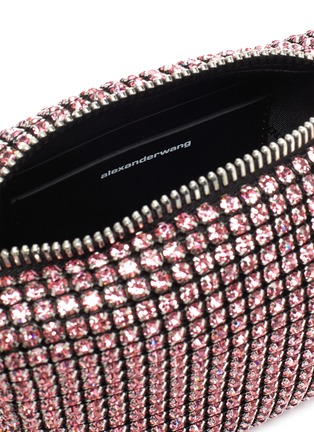 Detail View - Click To Enlarge - ALEXANDER WANG - 'HEIRESS' RHINESTONE EMBELLISHED POUCH LOGO MEDIUM TOP HANDLE BAG