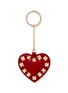 Main View - Click To Enlarge - VALENTINO - 'Rockstud' heart spazzolato leather keyring