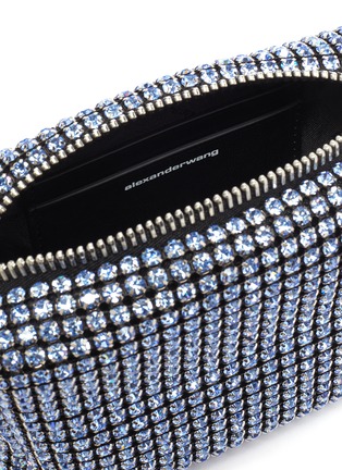 Detail View - Click To Enlarge - ALEXANDER WANG - 'HEIRESS' RHINESTONE EMBELLISHED POUCH LOGO MEDIUM TOP HANDLE BAG