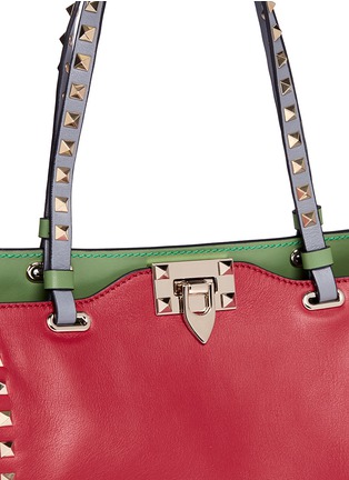 Detail View - Click To Enlarge - VALENTINO GARAVANI - 'Rockstud' mini Italian pop leather tote