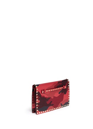 Figure View - Click To Enlarge - VALENTINO GARAVANI - 'Rockstud' camouflage leather canvas flap clutch