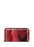 Main View - Click To Enlarge - VALENTINO GARAVANI - 'Rockstud' camouflage leather and canvas continental wallet