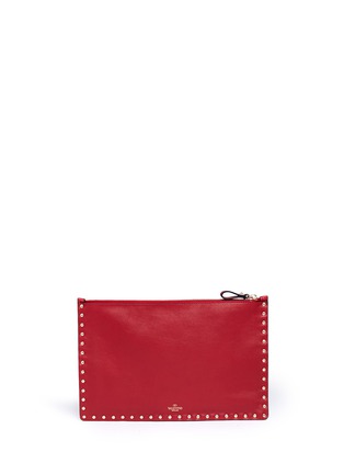 Back View - Click To Enlarge - VALENTINO GARAVANI - 'Rockstud' camouflage leather pouch