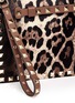 Detail View - Click To Enlarge - VALENTINO GARAVANI - 'Rockstud' leopard print pony hair foldover clutch