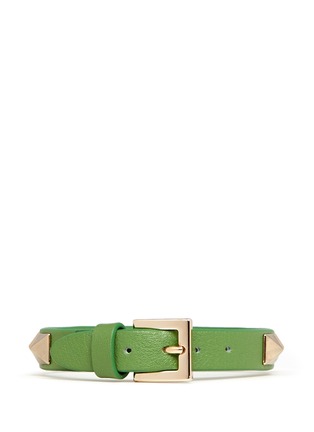 Back View - Click To Enlarge - VALENTINO GARAVANI - 'Rockstud' skinny leather bracelet