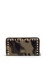 Figure View - Click To Enlarge - VALENTINO GARAVANI - Rockstud camouflage zip-around travel wallet