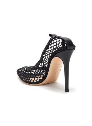 Detail View - Click To Enlarge - GIANVITO ROSSI - Leather Trim Fishnet Pumps