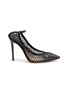 Main View - Click To Enlarge - GIANVITO ROSSI - Leather Trim Fishnet Pumps