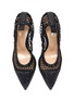 Figure View - Click To Enlarge - GIANVITO ROSSI - Leather Trim Fishnet Pumps