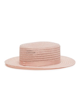 Figure View - Click To Enlarge - MAISON MICHEL - 'Kiki' flat top raffia hat