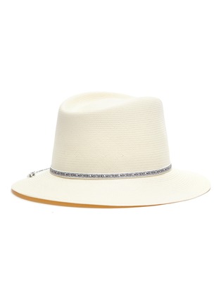 Figure View - Click To Enlarge - MAISON MICHEL - Andre' Branded Tie Straw Hat