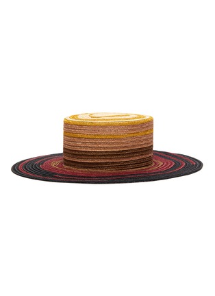 Figure View - Click To Enlarge - MAISON MICHEL - 'Lana' Gradient Canapa Straw Flat Top Hat