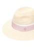 Detail View - Click To Enlarge - MAISON MICHEL - Henrietta' Logo Plaque Band Canapa Straw Fedora