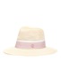 Main View - Click To Enlarge - MAISON MICHEL - Henrietta' Logo Plaque Band Canapa Straw Fedora