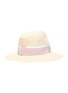 Figure View - Click To Enlarge - MAISON MICHEL - Henrietta' Logo Plaque Band Canapa Straw Fedora