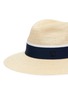 Detail View - Click To Enlarge - MAISON MICHEL - Henrietta' Logo Plaque Band Canapa Straw Fedora