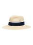 Main View - Click To Enlarge - MAISON MICHEL - Henrietta' Logo Plaque Band Canapa Straw Fedora