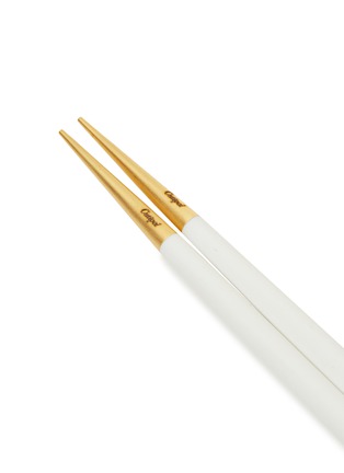 Detail View - Click To Enlarge - CUTIPOL - Goa Gold-plated Chopstick Set – White