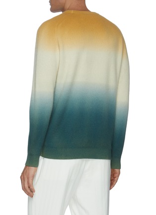 Back View - Click To Enlarge - DREYDEN - Horizontal Gradient rib knit cashmere sweater